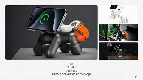 Robot chien station de recharge