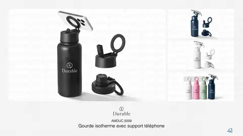 Gourde isotherme avec support téléphone