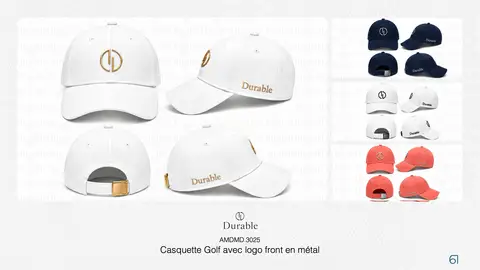 Casquette Golf avec logo front en métal