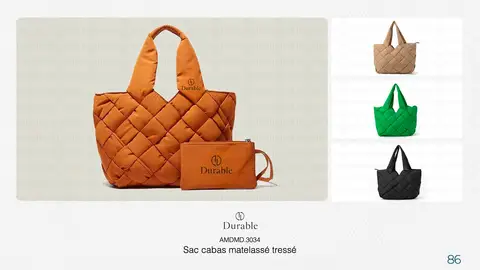 Sac cabas matelassé tressé
