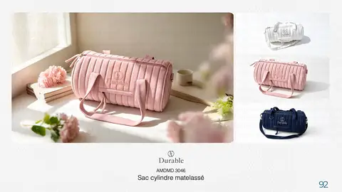 Sac cylindre matelassé