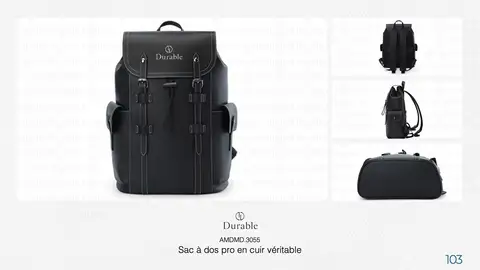 Sac à dos pro en cuir véritable
