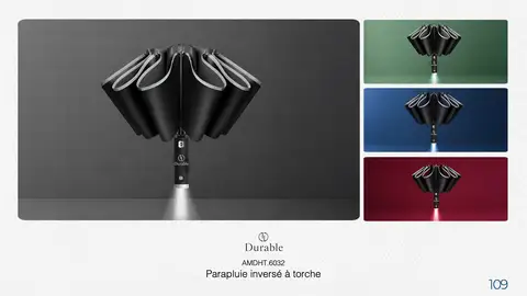 Parapluie inversé à torche