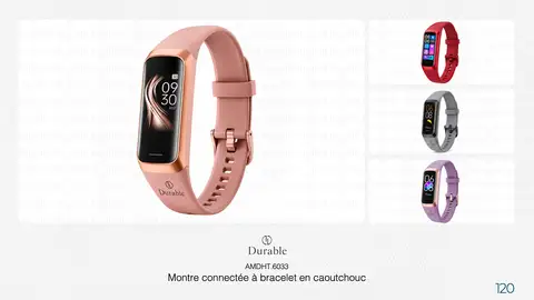 Montre connectée à bracelet en caoutchouc