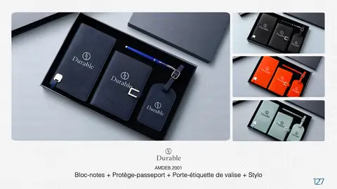 Bloc-notes + Protège-passeport + Porte-étiquette de valise + Stylo