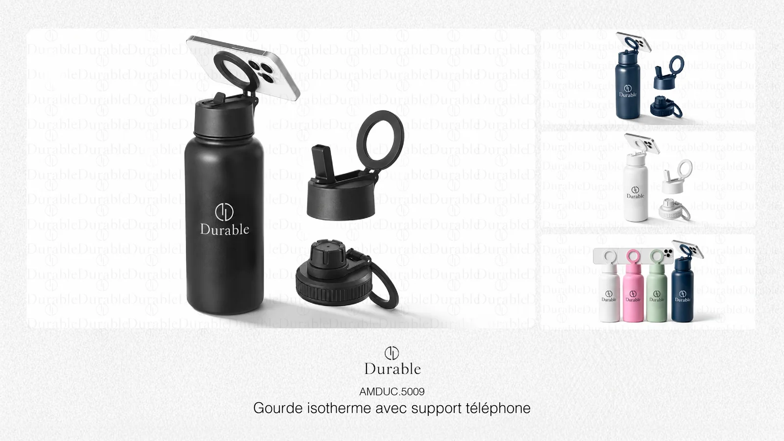 Gourde isotherme avec support téléphone