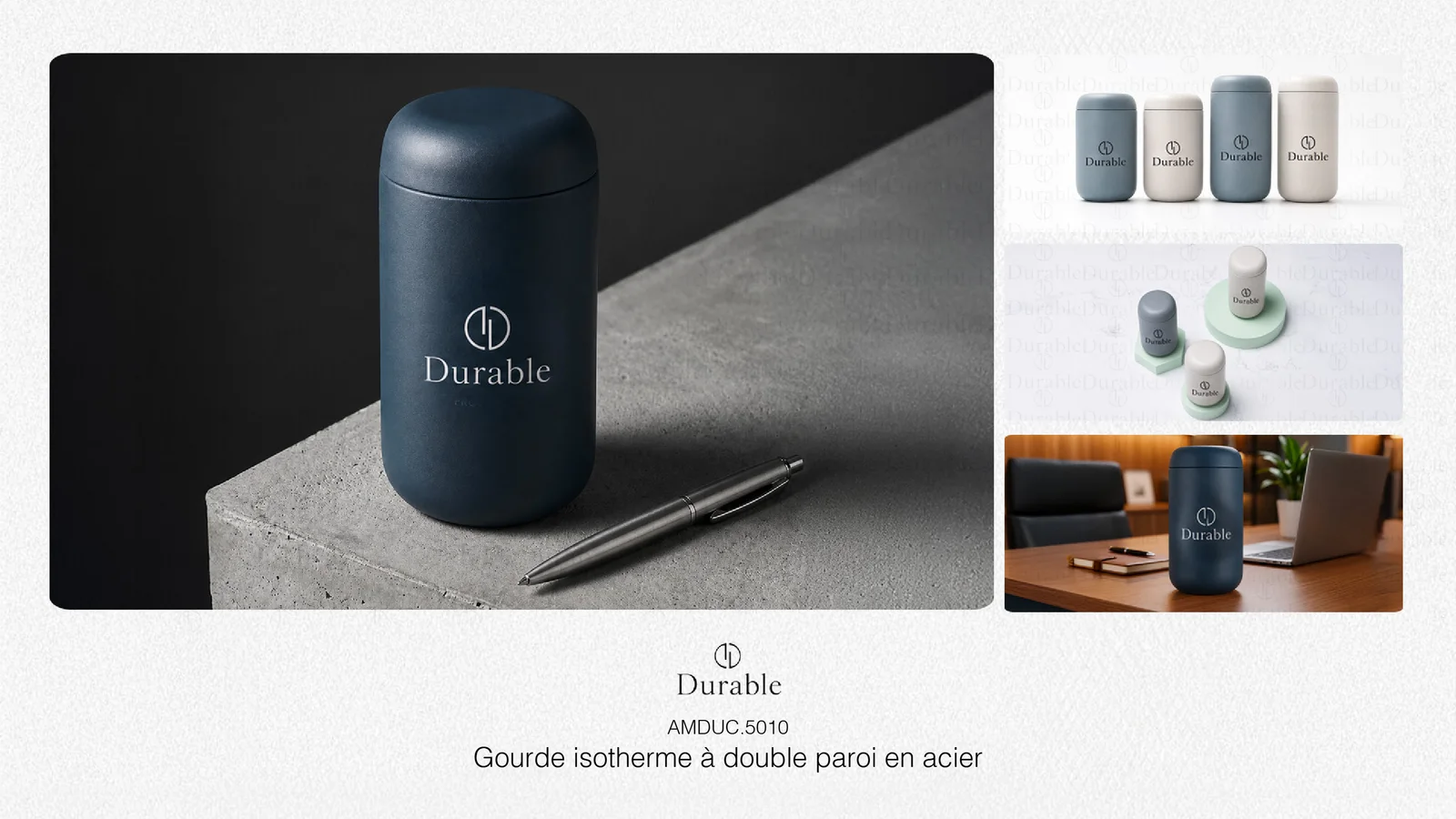 Gourde isotherme à double paroi en acier