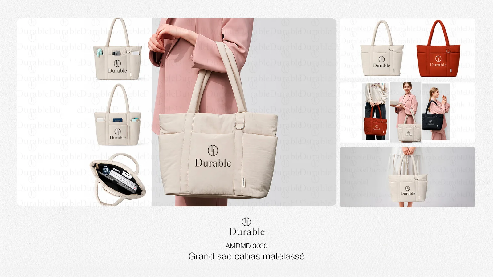 Grand sac cabas matelassé