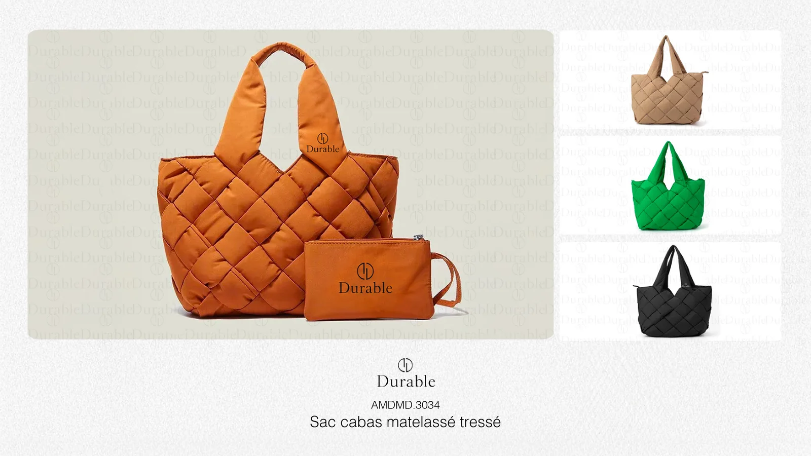 Sac cabas matelassé tressé
