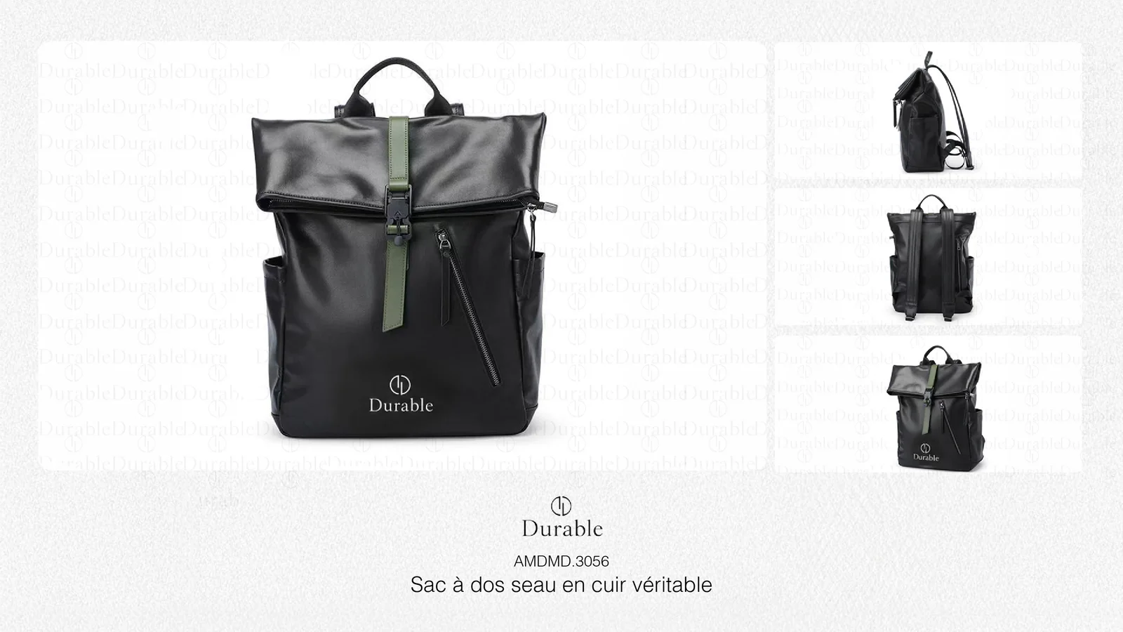 Sac à dos seau en cuir véritable