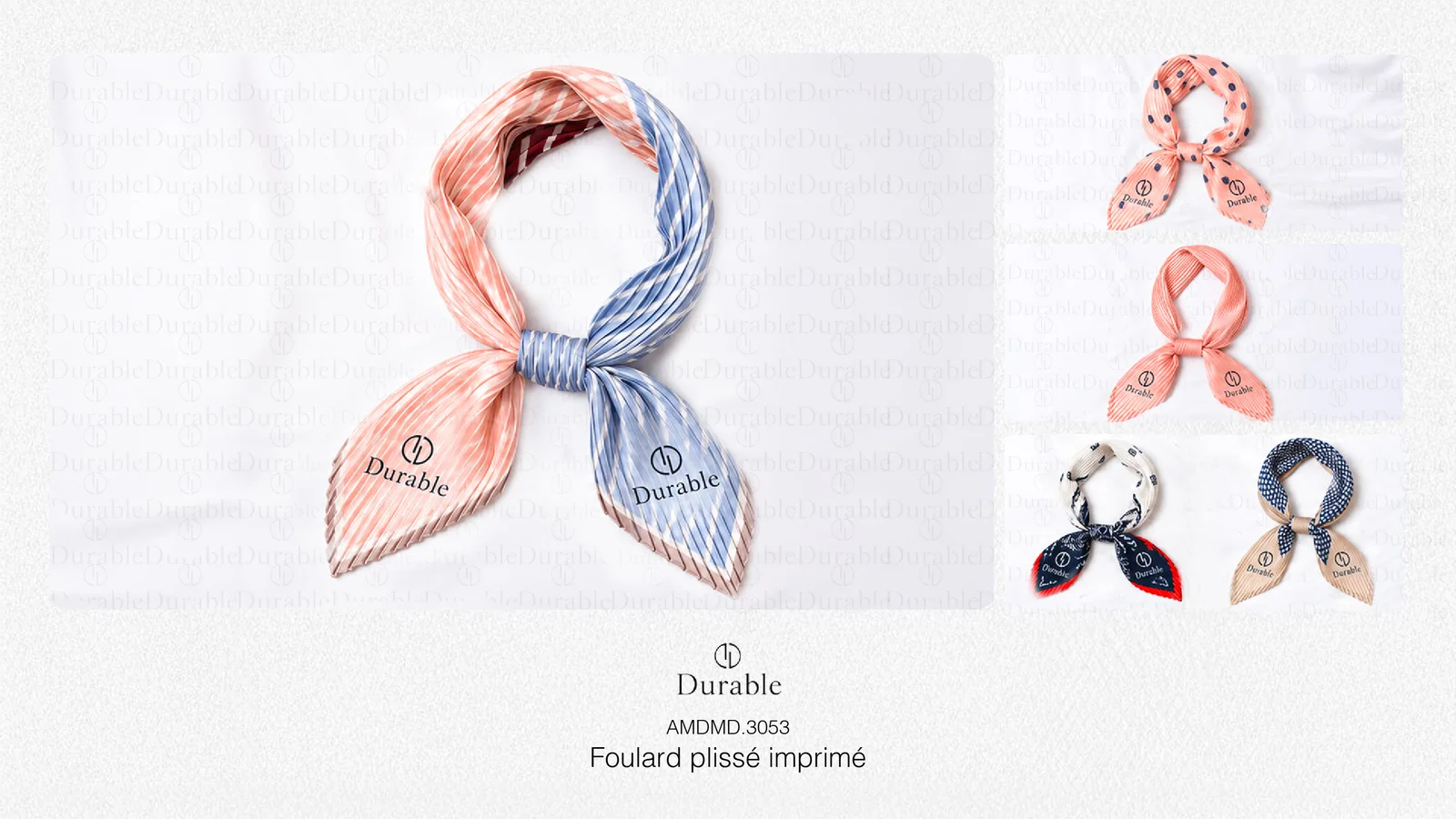 Foulard plissé imprimé