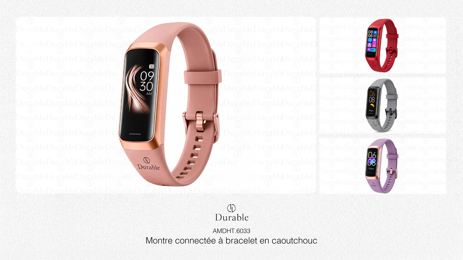 Montre connectée à bracelet en caoutchouc